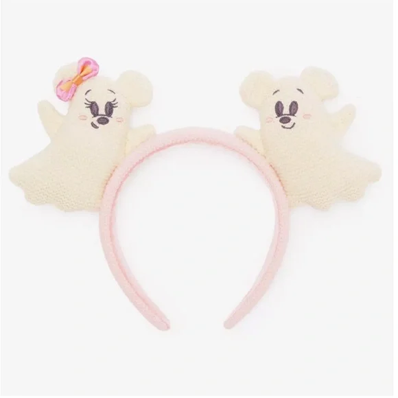 2025 Disney Parks Mickey & Minnie Mouse Ghost Ear Headband - Picture 1 of 7